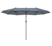 OMBRELLONE RETTANGOLARE ALLUMINIO 450x265x240h CM DOPPIO TELO GRIGIO MANOVELLA