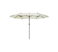 Ombrellone Esterno Tessuto Beige Struttura Alluminio Resistente 247 cm Sibilla