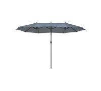 Ombrellone Esterno Tessuto Grigio Struttura Alluminio Resistente 247 cm Sibilla