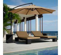 OMBRELLONE GIARDINO Ø 3 MT DECENTRATO BANANA IN ACCIAIO GAZEBO PISCINA TORTORA