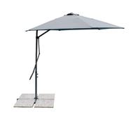 OMBRELLONE GIARDINO Ø3 TELO GRIGIO PALO LATERALE ALLUMINIO ANTIVENTO MOD. ZENITH