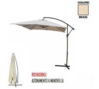 OMBRELLONE GIARDINO DECENTRATO A SBRACCIO 3 X 3 COLORE ECRÙ 180 GR/MQ