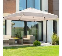 Ombrellone Giardino Decentrato Roma Flap 3x3 Alluminio Inclinabile Girevole Ecru