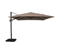 OMBRELLONE GIARDINO DECENTRATO TELO PARASOLE TAUPE 3X4 ANTIVENTO MOD. NETTUNO