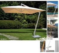 OMBRELLONE GIARDINO LATERALE IN ALLUMINIO-LEGNO BIANCO ALICANTE MT3x3x3 CON BASE