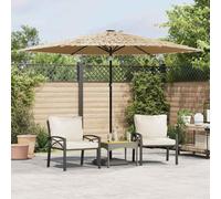 vidaXL Ombrellone Giardino LED e Palo in Acciaio Marrone 288x288x225cm