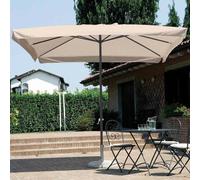 BAKAJI Ombrellone da Giardino 3x3 Mt Palo Centrale in Acciaio Struttura 8 Stecche Sistema Air Vent Arredamento Gazebo Piscina Terrazzo Ambienti Esterni Tortora