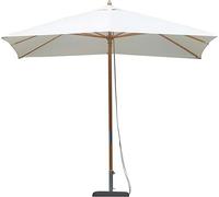 Ombrellone Giardino Quadrato Palo Centrale in Legno Bambù 3 x 3 Mt Tetto Ecrù