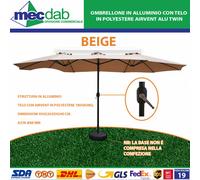 Ombrellone In Alluminio con Telo in Polyestere Airvent Alu Twin Vari Colori