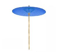 Ombrellone in stile cinese da 200 cm, impermeabile, in bambù, protezione UV, parasole rotondo per piscina, terrazza esterna, parasole per cortile, Bleu, 200cm/6.6ft