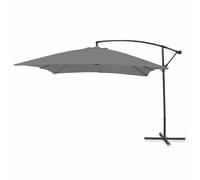 Ombrellone lampara da Giardino Grigio 3x2 m, in Acciaio al Carbonio, 6 Stecche rinforzate, Apertura con manovella, Kios Esté