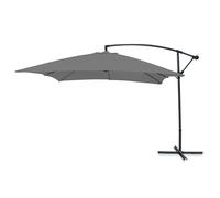 Ombrellone lampara da Giardino Grigio 3x2 m, in Acciaio al Carbonio, 6 Stecche rinforzate, Apertura con manovella, Kios Esté