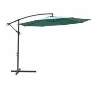 Ombrellone lampara da Giardino Verde Ø 300 x h. 245 cm in Acciaio al Carbonio, 6 Stecche rinforzate, Apertura con manovella, Kios Esté