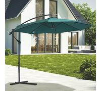 Ombrellone lampara da Giardino Verde 3x3 m, in Acciaio al Carbonio, 8 Stecche rinforzate, Apertura con manovella, Kios Esté