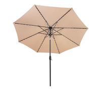 Ombrellone LED Inclinabile 2,7m Beige da Giardino con Luci Solari
