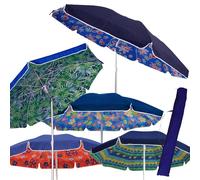 Ombrellone Mare 200 cm Cotone Acciaio Snodo Duplex Double Face Parasole Spiaggia