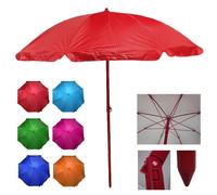 Ombrellone Mare 200 cm Snodo Tessuto Protezione Uv Parasole Spiaggia Palo 32 mm