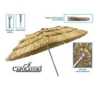 Ombrellone Mare Spiaggia Rafia Paglia con Snodo 8 Stecche 200 cm