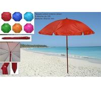 Ombrellone Mare Spiaggia Tinta Unita Stecche Tessuto 200 cm Vari Colori Casuali