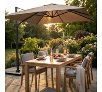 OMBRELLONE NETTUNO LUX NERO P/L 3 X 4 TELO TAUPE