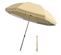 Ombrellone,Ombrellone Da Spiaggia,Manovella E Stecche Robuste,Doppia Faccia,Altezza Regolabile,Pulsante Facile,per Piscina, Portico, Giardino, Terrazza, Cortile(Beige,2.6m/8.5ft)