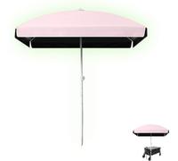Ombrellone, ombrellone quadrato da patio, ombrellone da spiaggia portatile for sabbia, tavolo da mercato for ombrellone, piscina all'aperto resistente(Pink)
