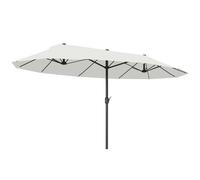 Ombrellone Parasole da Giardino Doppio Esterno Tessuto Poliestere Beige