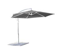 OMBRELLONE PARASOLE DA GIARDINO PALO ALLUMINIO BIANCO TELO GRIGIO Ø 3 MOD. ERIS