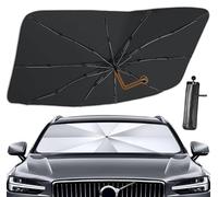 Ombrellone Parasole per Parabrezza Auto Pieghevole Migliorato per Auto, SUV e Camion, 140x80 cm, Protezione dai Raggi UV con Asta Regolabile a 360°, Protettore dal Calore per il Parabrezza Anteriore