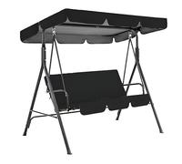 Ombrellone per altalena da giardino all'aperto, Set tettuccio e coprisedile Oxford multicolore, dimensioni multiple(Bk,195x125x15+150x150x10cm)