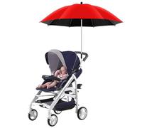 Ombrellone per Carrozzina da 30 Pollici, Parasole Regolabile per Sedia, per Passeggiate in Giardino Sulla Spiaggia, Ombrello per Passeggino con Clip Universale per Sedie a Rotelle, Biciclette,(rosso)