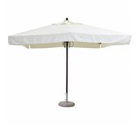 Ombrellone per Giardino 3x3 Quadrato Palo Centrale Bianco Legno