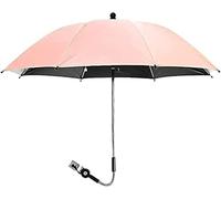 Ombrellone per passeggino Ombrello universale 50+ UV con morsetto regolabile e braccio flessibile per carrozzina, passeggino, sedia a rotelle per bicicletta, sedia a rotelle, rosa, 75 cm