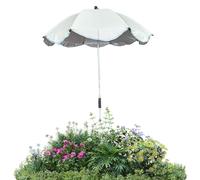 Ombrellone per piante, robusto picchetto regolabile in altezza, resistente ai raggi UV, ombrellone per piante in vaso, per vialetti da giardino, terrazze, balconi, e e verande, beige