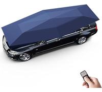 Ombrellone Portatile Automatico Per Auto, Ombrello Copri Auto Completamente Automatico, Tenda Per Auto Automatica Pieghevole, Connessione Semifissa, Con Ventose, Protezione Anti-UV Blue-4.8 * 2.3m