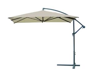 Ombrellone quadro parasole da giardino 3x3 mt decentrato ecru