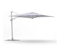 Ombrellone Retrattile 3x4 m Decentrato in Alluminio Bianco con Inclinazione Mult