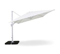 Ombrellone rettangolare 3x4 metri bianco in alluminio con telo poliestere 350gr