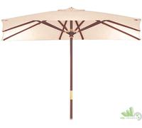 OMBRELLONE RETTANGOLARE CENTRALE 300X200 CM 3X2 MT CON CARRUCOLE BEIGE GIARDINO