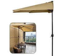 Ombrellone rettangolare da balcone grande 2 m 2,5 m con base semicircolare e manovella protezione UV ombrellone da giardino base pesante 20 kg (colore: kaki)