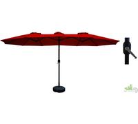OMBRELLONE RETTANGOLARE IN ALLUMINIO 450x265x240h CM DOPPIO TELO BORDEAUX
