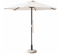 Ombrellone Rotondo 2.5 mt in Legno Bianco da Esterno Giardino Terrazzo Balcone