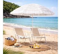 Ombrellone rotondo Hawaii ombrellone da giardino ombrellone parasole bianco Ø...