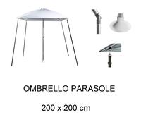 OMBRELLONE TENDALINO PARASOLE DA BARCA BIANCO SMONTABILE CON BASE IN GOMMA