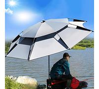 Ombrellone Traspirante per Spiaggia Pesca,Black/Gray Ombrello Parasole Ombrellone da Giardino Robusto Pieghevole Anti UV Diametro 2M 2.2M 2.4M 2.6M (Color : Gray, Size : 240CM/7.8ft)