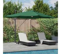 vidaXL Ombrellone Verde 351 x 250 x 253 cm Poliestere e Alluminio