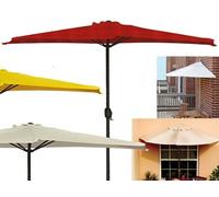 Brixo Ombrellone Mezzaluna da Parete Alluminio L300xP150xH250 cm Telo Bordeaux palo 38mm