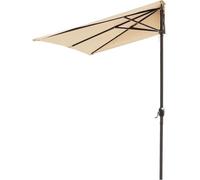 Ombrelloni Da Terrazzo Ombrellone Mezzaluna Balcone Parete Piccolo Reclinabile Inclinabile Semicircolare Per Giardino A Muro Idrorepellente Terrazza Telo Copertura 250cm No Con Base(Cachi)