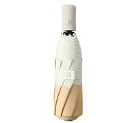 Ombrelloni Pieghevoli Ombrello Pieghevole Automatico Pioggia soleggiata di Colore Solido ombrelli Resistenti al per Donne (Beige)