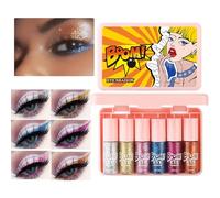 Ombretti Liquidi Glitter - Ombretti Liquidi Lucidi 6 Pezzi | Trattamento Occhi a Lunga Tenuta Resistente Sbavature per Feste Festival e Servizi Fotografici